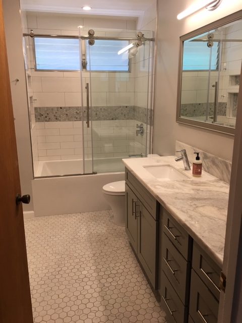 Bathroom remodel completed June 2019